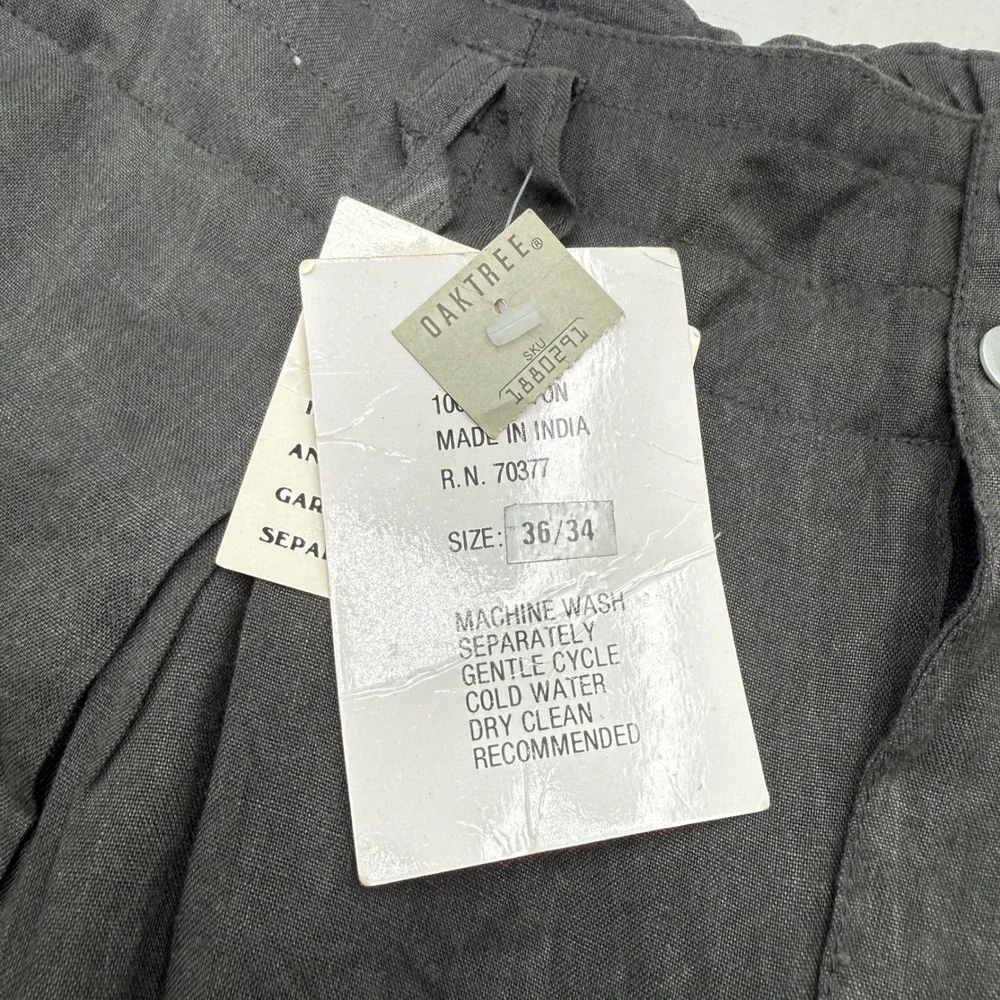 Vintage 90s Cogi Collection Gray Rayon Pleated Wide Leg Pants 36x34 NWT Unisex